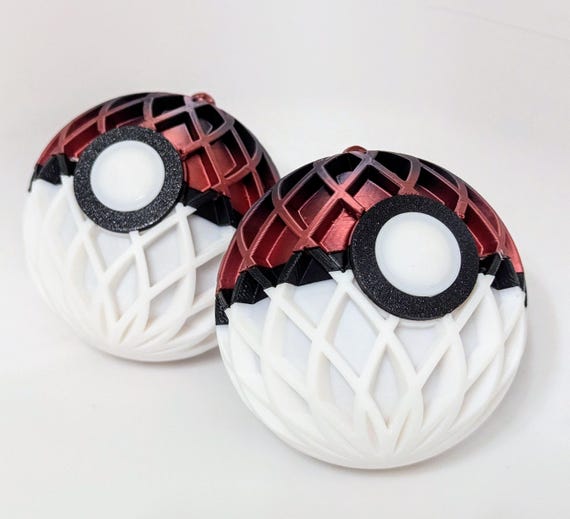 Pokeball Christmas Ornament With Optional Opening Mechanism for storing Small Gifts!