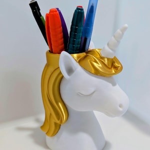 Porte-stylo licorne : couleurs personnalisables, décoration de bureau fantastique