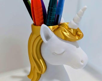 Unicorn Pen Holder: Customizable Colors, Fantasy Desk Decor