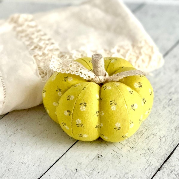 Pumpkin Pincushion Yellow Pumpkin Pin Keep Autumn Fall Decor