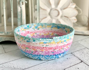 Rope Bowl Rope Basket Pastel Florals Colorful Florals