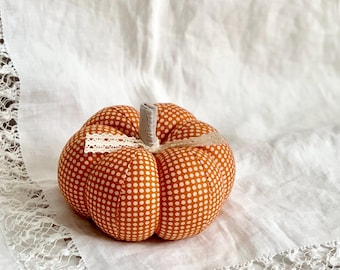 Pumpkin Pincushion Orange Polka Dot Pin Keep Autumn Fall Decor
