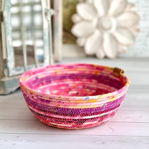 Rope Bowl Rope Basket Pink Colorful Decorative Basket for keys