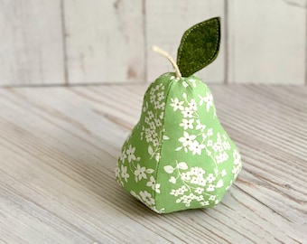 Farmhouse Pear Green Floral Pear Fall Decor Pincushion