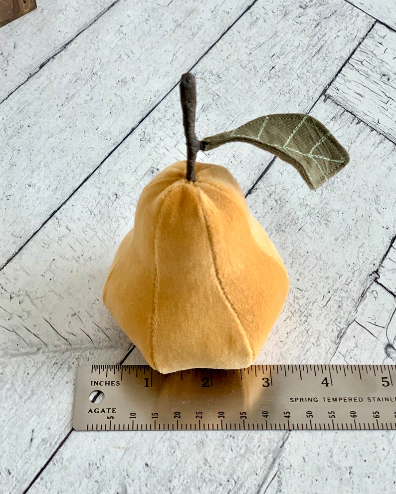 Golden Velveteen Decorative Pear Fall Autumn Home Decor image 2