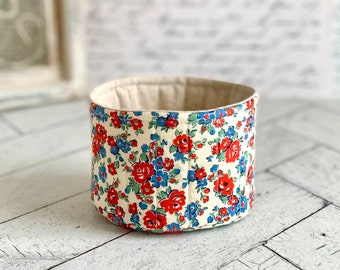 Medium Fabric Cup Red and Blue Basket Bucket