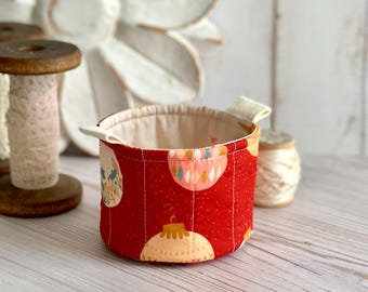 Small Fabric Cup Christmas Ornaments Little Fabric Basket Bucket