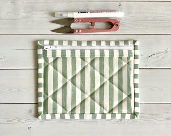 Small Vinyl Coin Purse Stripes Window Zipper Pouch Card Holder
