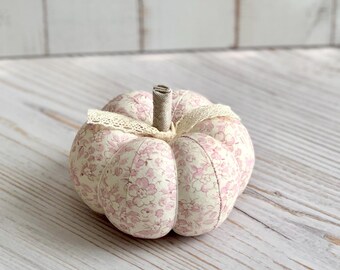 Pumpkin Pincushion Pink Floral Pumpkin Halloween Decor