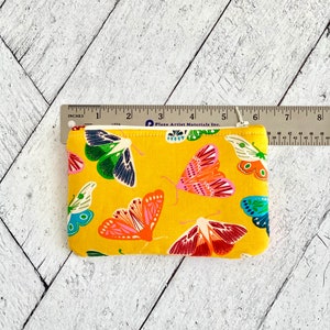 Flat Coin Purse Moths Cute Coin Pouch Change Purse Small Card Holder Zipper Pouch image 3