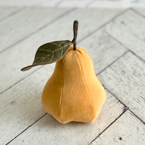 Golden Velveteen Decorative Pear Fall Autumn Home Decor image 1