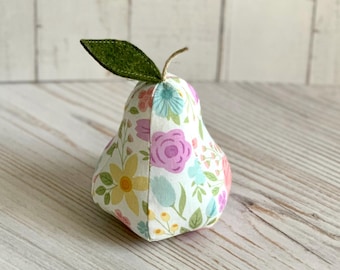 Farmhouse Pear Pastel Floral Pear Fall Decor Pincushion
