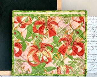 Extra Large Vinyl Project Bag Lilies Vinyl Zipper Pouch