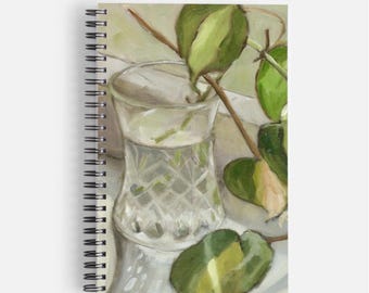 Lined Notebook Green Houseplant Back to School Journal Record Keeping Art