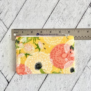 Flat Coin Purse Dandelions Cute Coin Pouch Change Purse Small Card Holder Zipper Pouch image 3