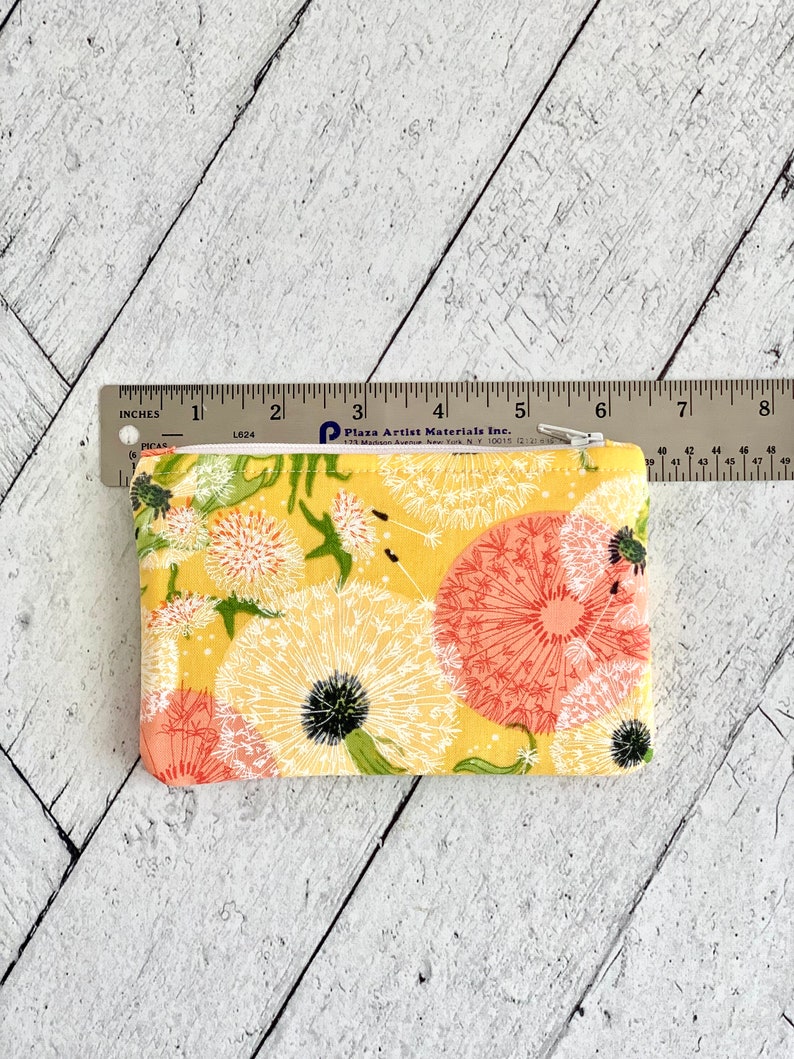 Flat Coin Purse Dandelions Cute Coin Pouch Change Purse Small Card Holder Zipper Pouch image 3