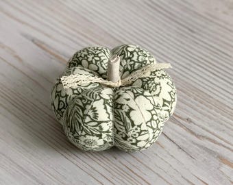 Pumpkin Pincushion Green Spring Floral Pumpkin Decor