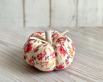 Pumpkin Pincushion Pink Floral Pumpkin Halloween Decor