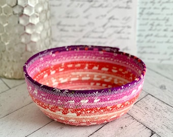 Rope Bowl Rope Basket Pink and Purple Colorful