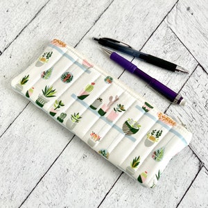 Cute Pencil Case Modern House Plants Pencil Pouch Students Back to School image 1