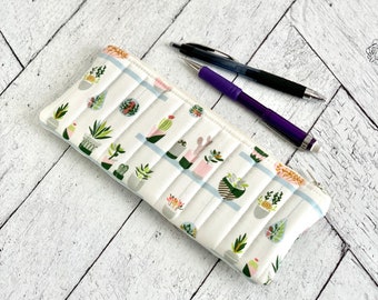 Cute Pencil Case Modern House Plants Pencil Pouch Students Back to School