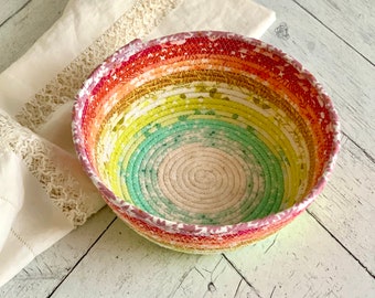 Rope Bowl Rope Basket Rainbow Colors