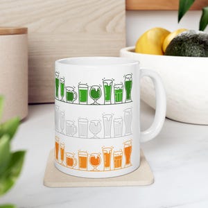 St. Patty&#39;s Day Beer Mug | Irish Flag Coffee Mug | St. Patrick&#39;s Day Gift | IrreverentWares