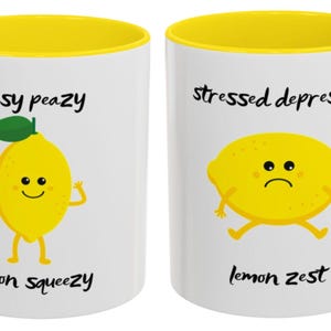 Easy Peasy Lemon Squeezy | Stressed Depressed Lemon Zest | Mug for nihilists | IrreverentWares