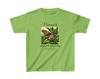 Monarch Butterfly Youth T-Shirt: Minnesota Wildlife Graphic Tee