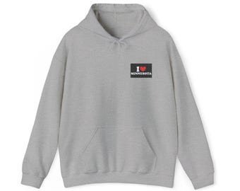 Ich liebe Minnesota bestickter Hoodie, Unisex Souvenir Sweatshirt