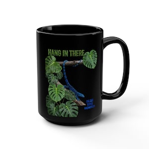 Hang In There - Blue Tree Monitor Black Mug 15oz