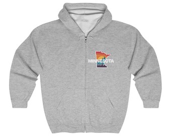 Minnesota Retro Gildan Unisex Full Zip Hoodie