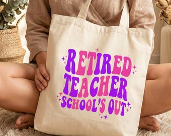Retired Teacher Tote Bag, Custom Retirement Gift for Educators, Goodbye Teacher Gift, Farewell Teacher Appreciation Week | Retiring Teacher