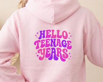 Hello Teenage Years Hoodie, 13. Geburtstag Mädchen, Official Teenager Sweatshirt, Teenager Hoodie, 13th Birthday Outfit Girl Kapuzenpullover