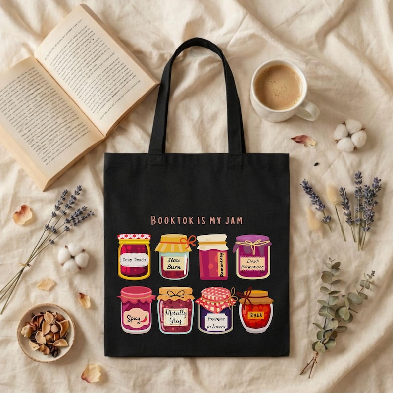 BookTok Is My Jam Tasche, Buchliebhaber Tasche für Leseratten, Booktok Merch, Spicy Book Merch, Buch Accessoires, Geschenk für Bücherwurm