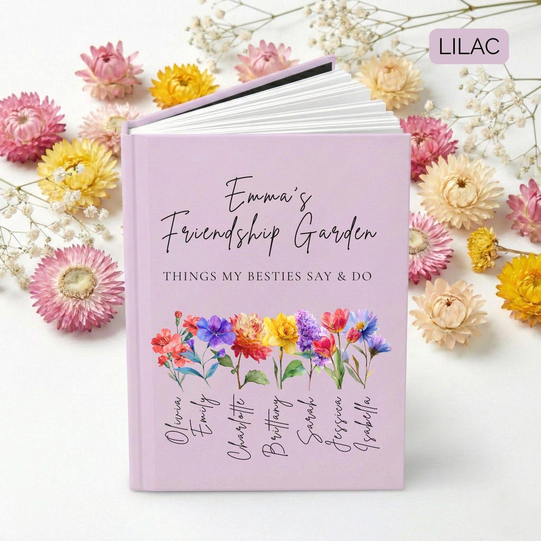 Personalized BFF Journal With Names & Birth Flowers – Besties Memory ...