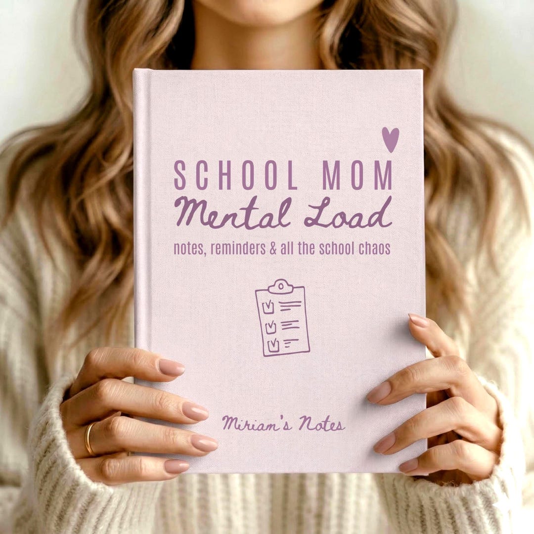 Mom Notebook Design Personalized School Mom Notebook, Mental Load Journal for Moms ...