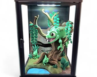 Terrarium Chamäleon, Flexi Tier, Spielzeug, Nachtlicht, Kinderzimmer, Tiere