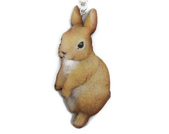 Rabbit wooden laser cut necklace