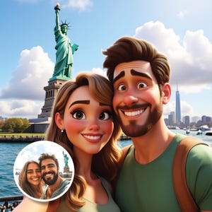 Custom Cartoon Animation, Personalised Family Portrait, Cartoon Portrait From Photo, Cartoon Style Couple, Digital File