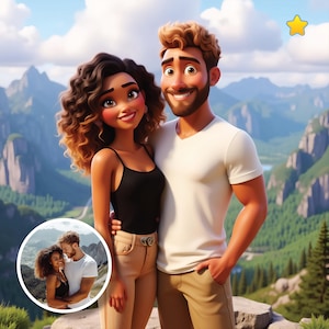 Personalised Portrait from the photo, Custom Cartoon Animation, Cartoon Unique Portrait From Photo, Cartoon Style Couple, Digital File