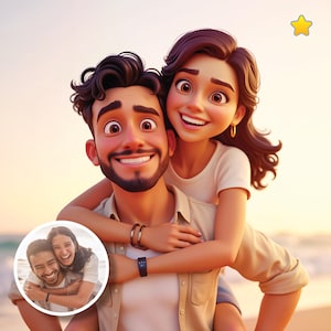 Personalised Portrait from the photo, Custom Cartoon Animation, Cartoon Unique Portrait From Photo, Cartoon Style Couple, Digital File