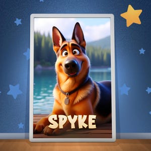 Custom Cartoon Pet Portrait | Digital Pet Art Download | Dog & Cat Cartoon Style | Personalized Wall Art for Pet Lovers and Owners