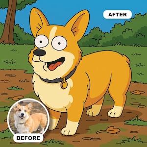Custom Simpsons style Animation, Personalized Portrait, Custom Portrait From Photo, Cartoon Style Couple, Pet Portrait, Best gift, Digital