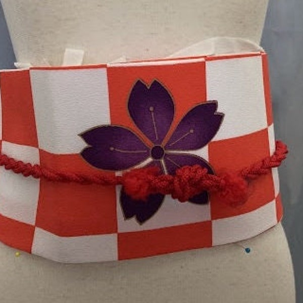 Easy-peasy Obi sash , Ichimatsu, Sakura cherry