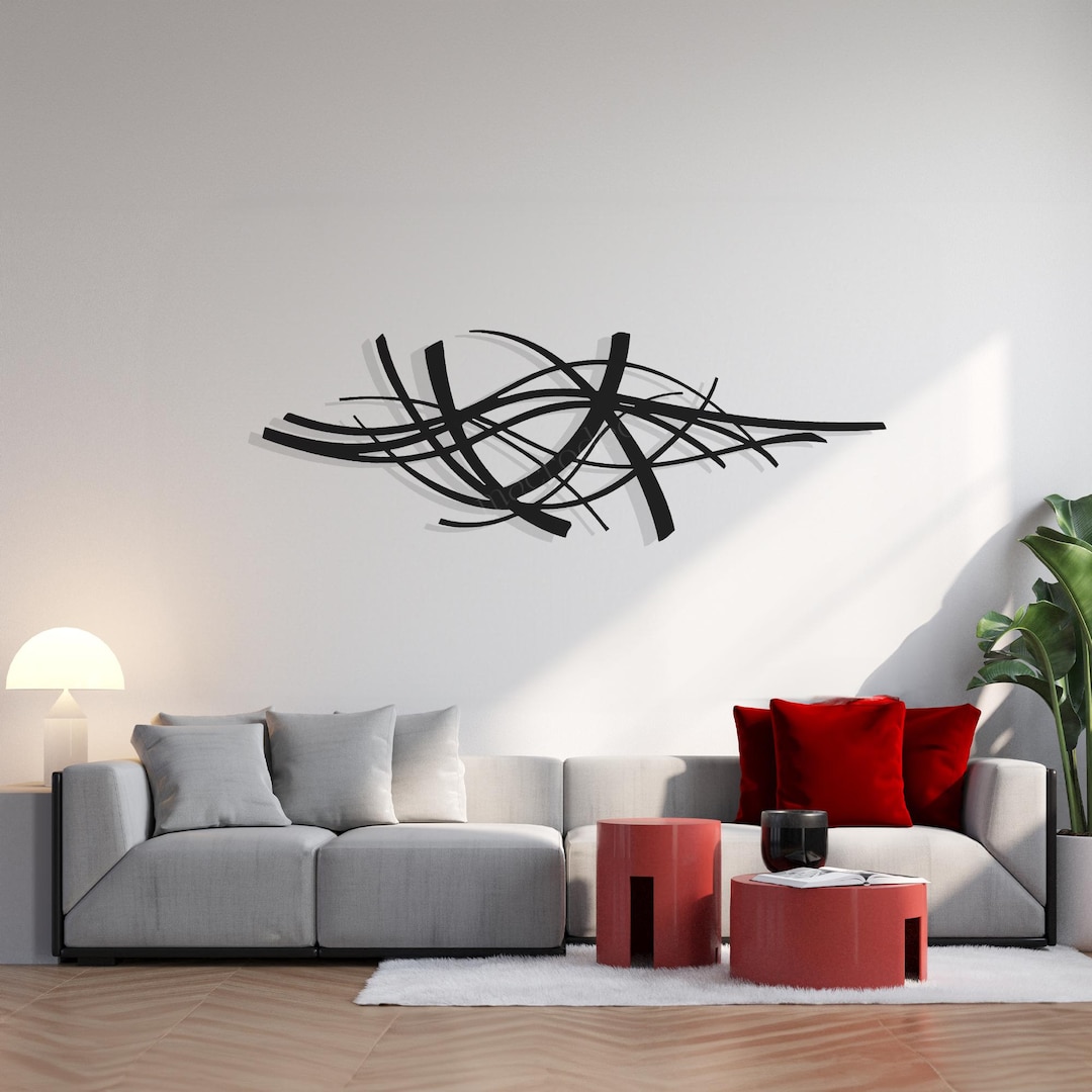 Abstract Metal Wall Sculpture, Modern Curved Wall Art, Contemporary Art ...