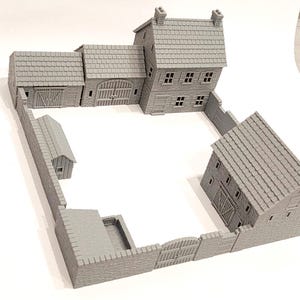 Normandische WO2 boerderij - 3D-print Wargaming-terrein | 28 mm, 15 mm, 1:72, H0 en TT