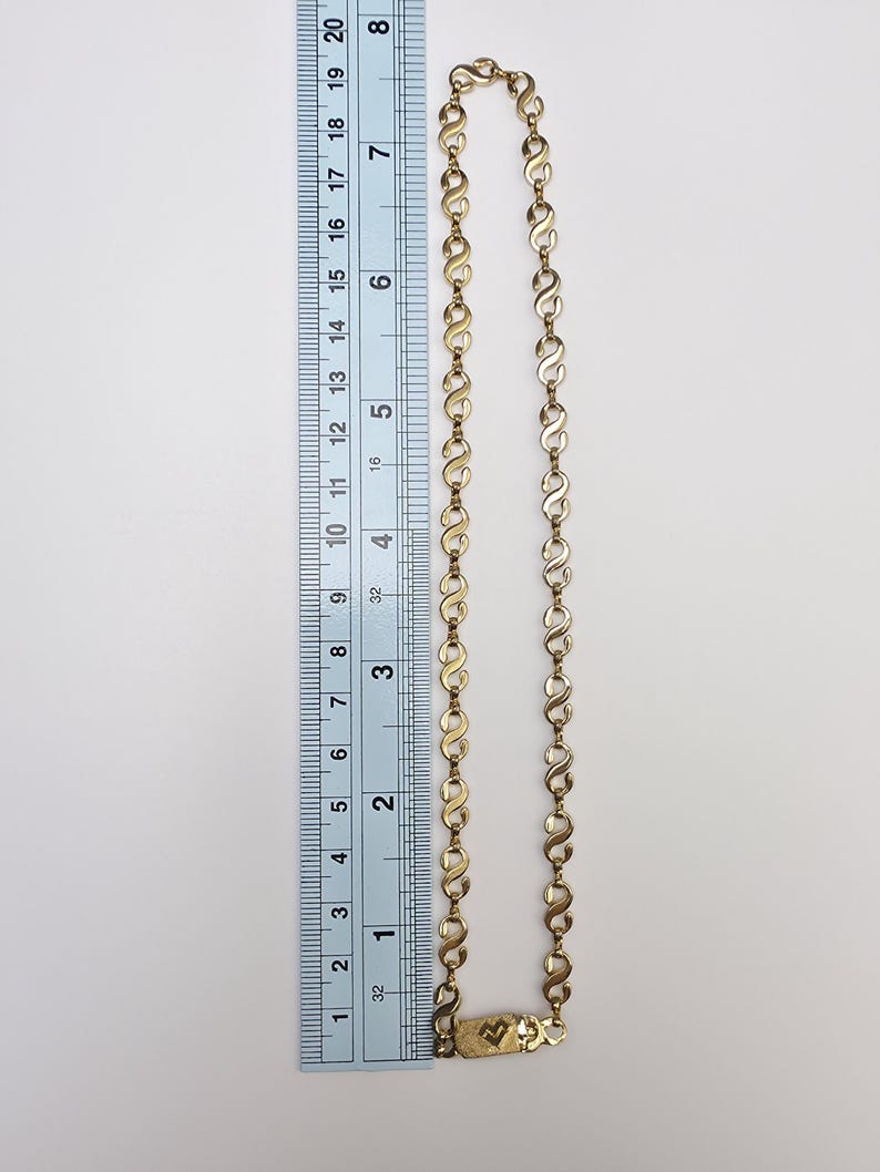 Vintage Mario Valentino Necklace Gold-tone S Link Chain With Logo Clasp ...