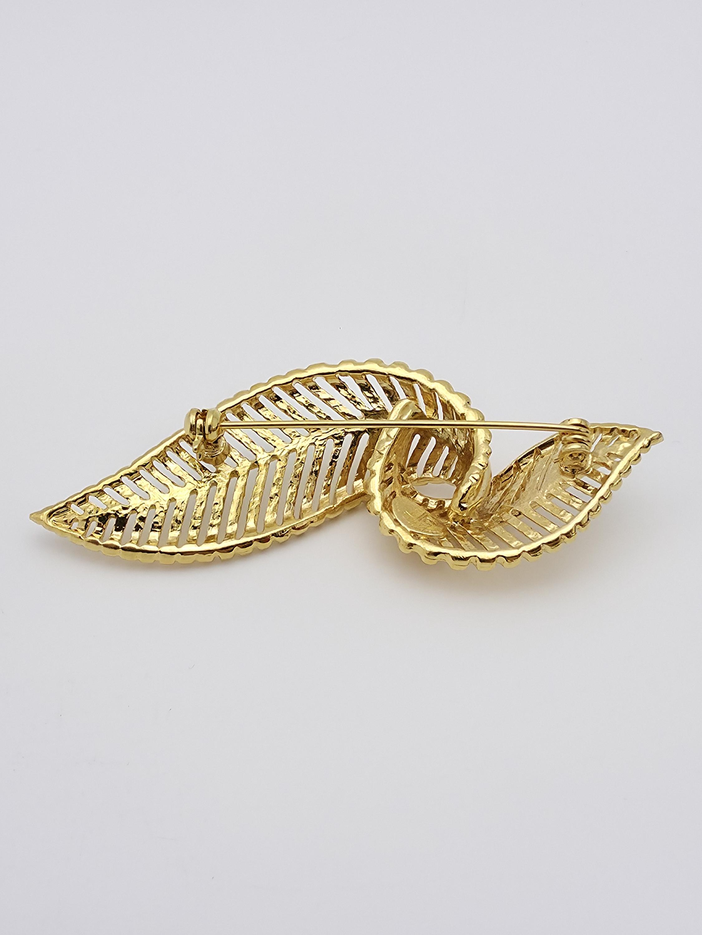 Broche Vintage Signée JEAN-LOUIS SCHERRER - Métal Doré, Logo - Parfait état - OCCASION