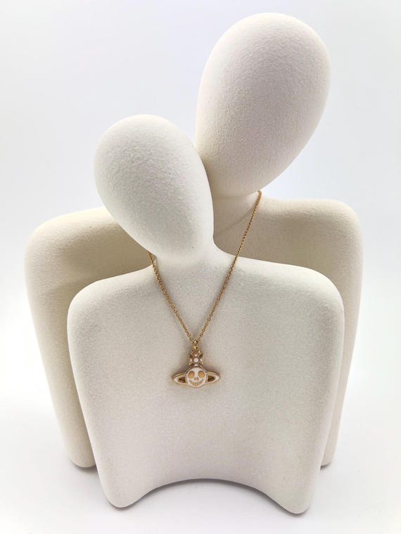 Signed Vivienne Westwood Necklace, 2-sided Enamel Skull Pendant